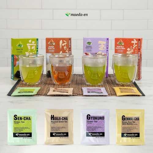MAEDA-EN Premium Sen-cha Green Tea 10 Tea Bags Japanese Origin Green Tea Leaves Individually Wrapped Teabags 19734 1pk
