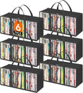 Lifewit DVD Storage Bags - Clear PVC Organizer with Handles & Zipper | Holds 240 DVDs (6 Pack)