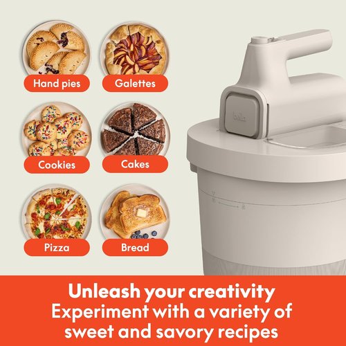 Bella 3.5 Qt Electric Hand & Stand Mixer - 2-in-1 with Bowl, Dough Hook & Whisk, 200 Watt, Oatmilk