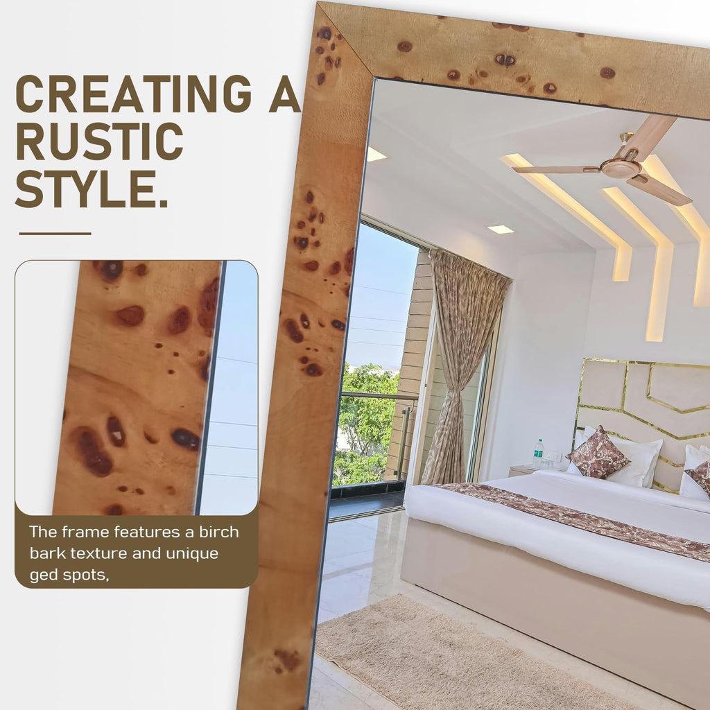 DUQIMO Wood Mirrors for Bathroom Over Sink 20x30 Inch, Rustic Wooden Framed Vanity Wall Mirror with Tempered Glass Farmhouse Bathroom & Entryway Decor