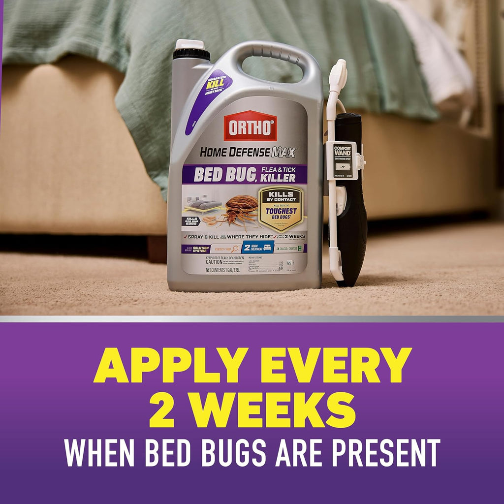 Ortho Home Defense Max Insect Spray - Kills Bed Bugs, Fleas & Ticks with Comfort Wand | 1 Gallon Ready-to-Use