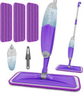 HOMTOYOU Spray Mop for Floor Cleaning - Wet Mop with 3 Washable Microfiber Pads | Ideal for Hardwood, Tile, Laminate, Vinyl