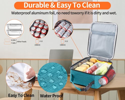 ZM-YOUTOO Lunch Box for Men - Reusable Lunch Bag Men Adult Women- Insulated Small LunchBox (Azure)