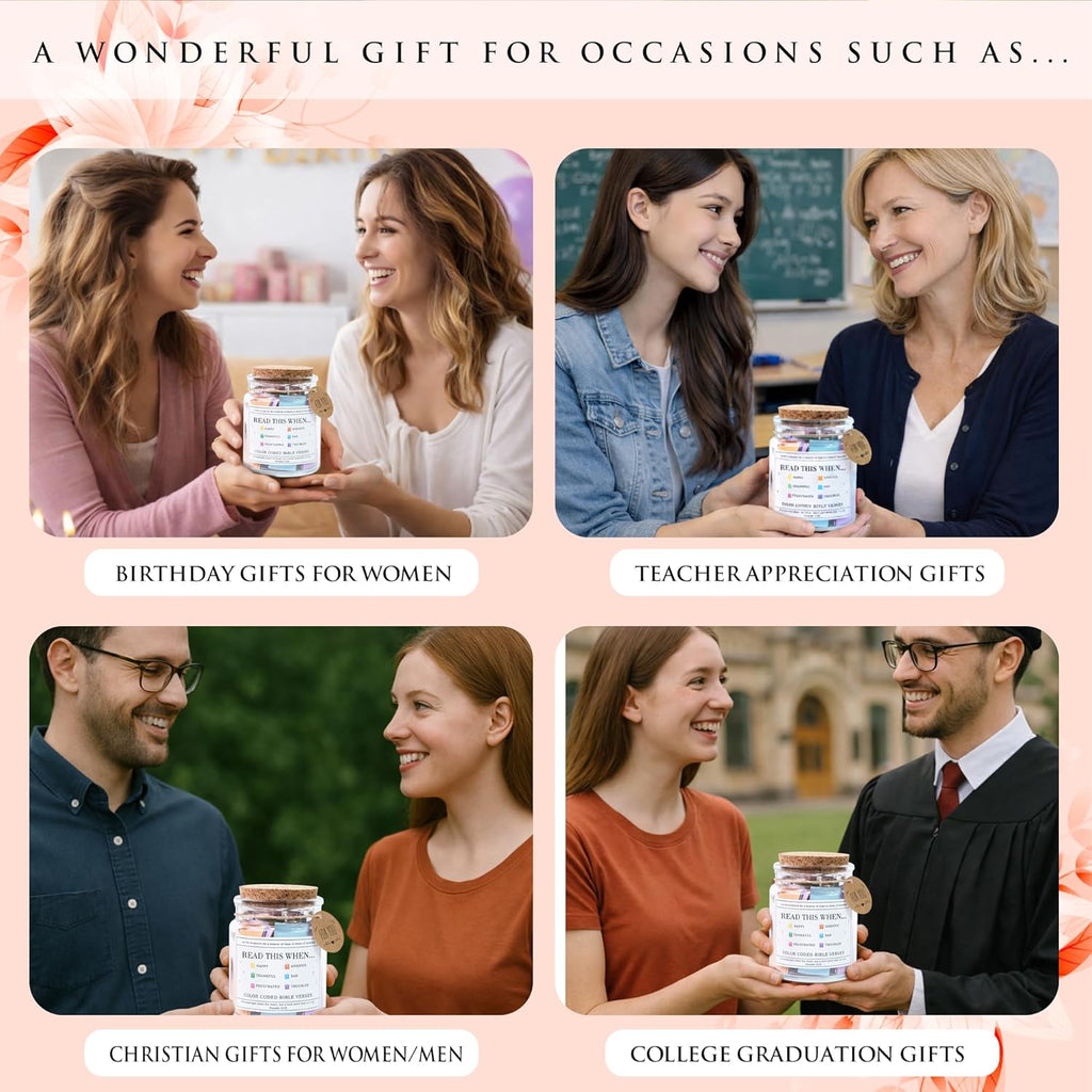 Read This When Bible Verses Jar - Thoughtful Christian Gift for Moms, Birthdays, Graduations & Teachers