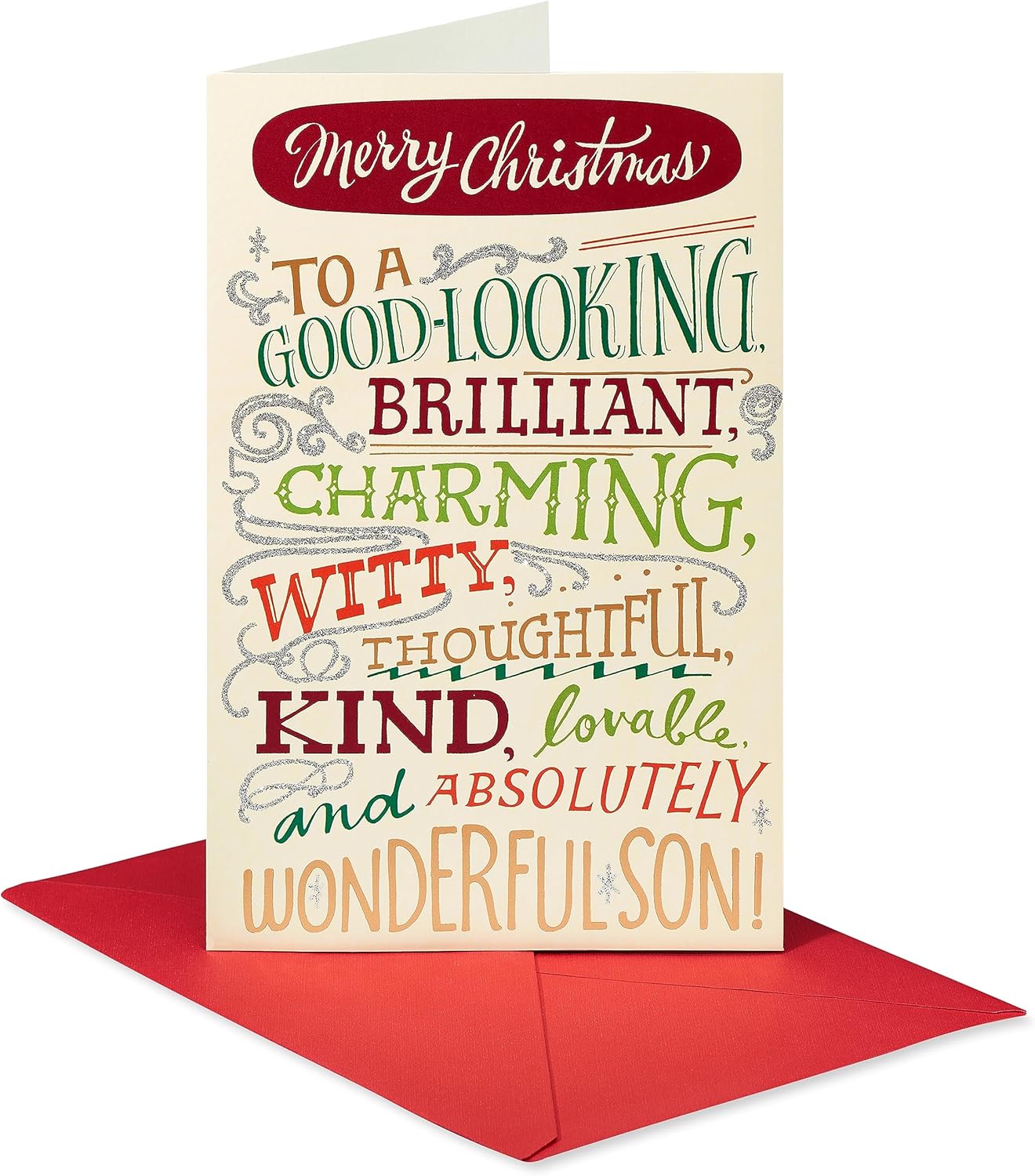 American Greetings Funny Christmas Card - Silly Holiday Greeting for Son | Perfect for Parents