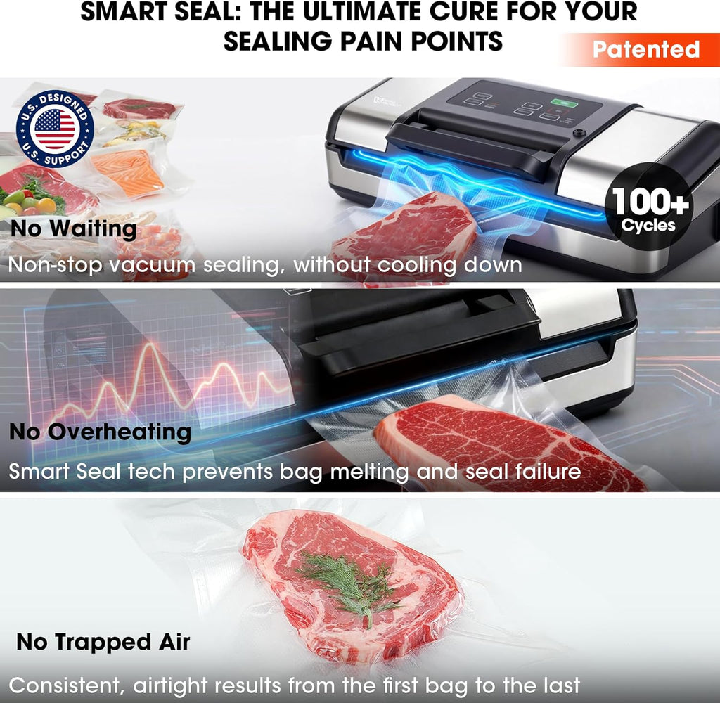 Vesta Precision Vacuum Sealer Machine - Smart Heat Sealing for Liquid & Moist Foods | Includes Cutter & Jar Kit
