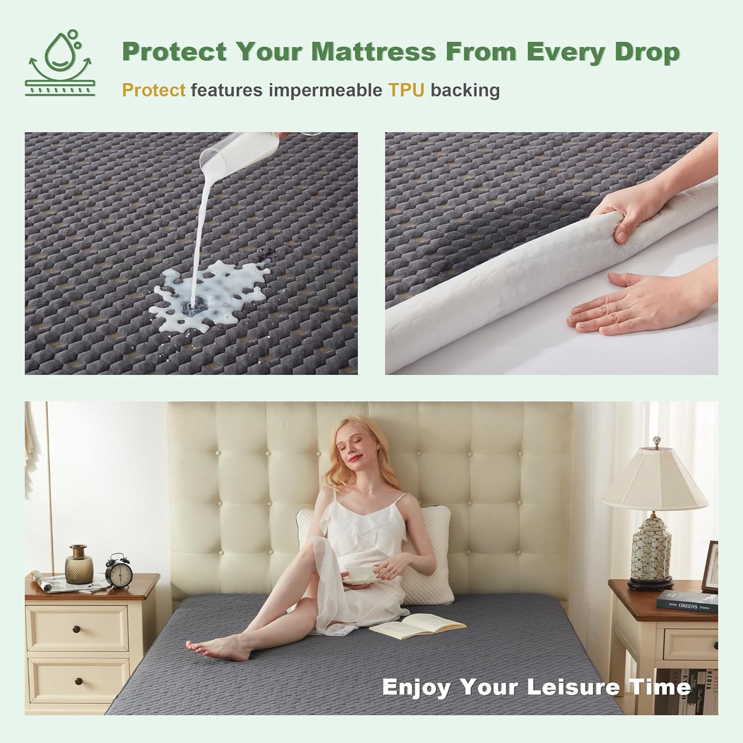 Skiennix Waterproof Mattress Protector - Soft Breathable Twin Size Fitted Pad | 6"-15" Deep Pocket, Noiseless