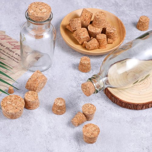 30 Pieces 6 Sizes Tiny Corks for Mini Bottles Assorted Corks Replacement for Wine Bottles Cork Stoppers Assorted Sizes Tapered Plugs Natural Soft Wood Cork for Wine Beer Liquor Bottle DIY Crafts