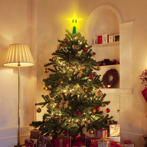 Christmas Tree Topper Mario Star - Super Decorations with Light Up LED : Plug in