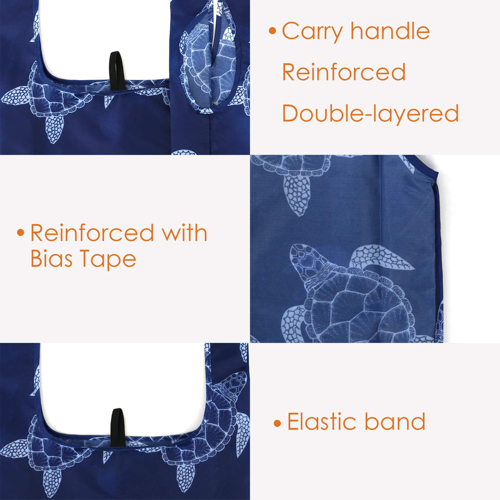 BeeGreen Reusable Grocery Bags Foldable 12 Pack Large Cute Totes - Heavy Duty Washable Holiday Cloth Gifts Bag with Handles, Reusable Gift Bulk Shopping Bags for Groceries for Women Animal Lover