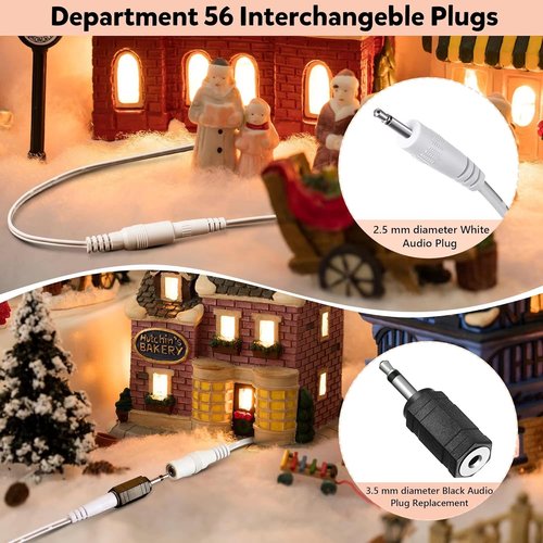 Meonum Power Adapter - UL Listed 3V AC/DC Power Cord with 6 Selectable Plugs for Christmas Village Decor