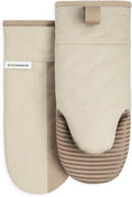 KitchenAid Oven Mitt Set - Two-Tone Non-Slip Design | Milkshake/Beige, 5.75"x13", 2 Pieces