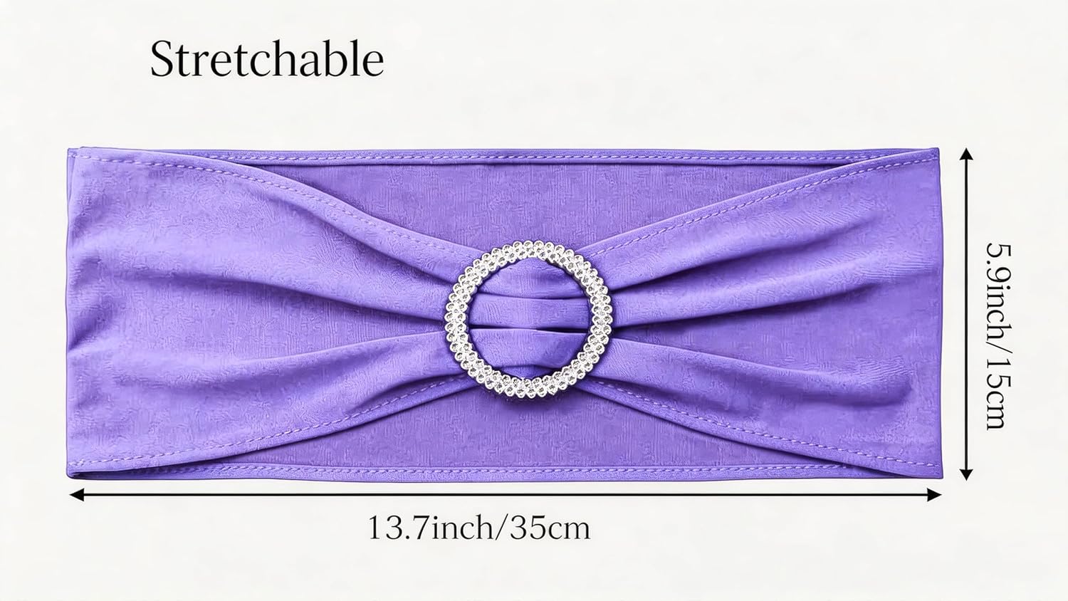 Skiennix Spandex Chair Sashes - Pack of 50 Lavender Chair Bows for Weddings & Events
