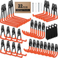 Skiennix 32 Pack Garage Hooks - Heavy Duty Wall Mount with Anti-Slip Coating for Storage & Organization