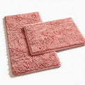 Pink Bathroom Rugs Chenille Bath Mat Set 2-Piece Bath Rugs for Bathroom Extra Soft Bath Mats for Bathoom Non Slip Absorbent Shag Bathoom Carpet