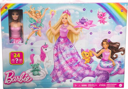 Barbie Dreamtopia Advent Calendar - Fantasy-Themed with 24 Surprises, Dolls, Pets & Accessories