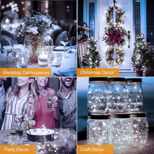 BTFarm LED Fairy Lights - 30 Pack Battery Operated Twinkle Lights | 7FT Silver Wire for Mason Jars & Parties