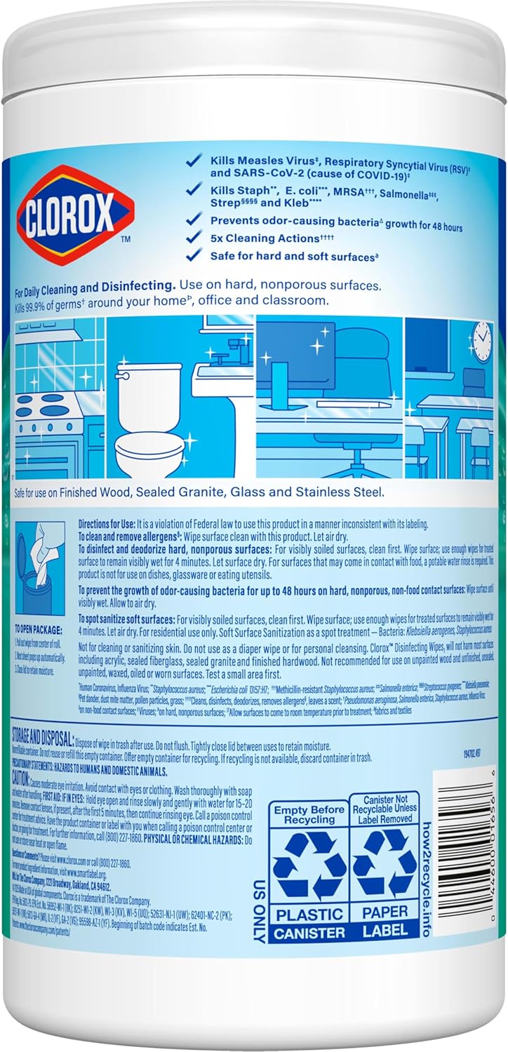 Clorox Disinfecting Cleaning Wipes - Fresh Scent, Bleach-Free, 75 Count | Effective Germ Protection