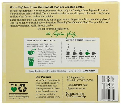 Bigelow Premium Decaffeinated Black Tea - 48 Individually Wrapped Tea Bags for a Smooth Brew