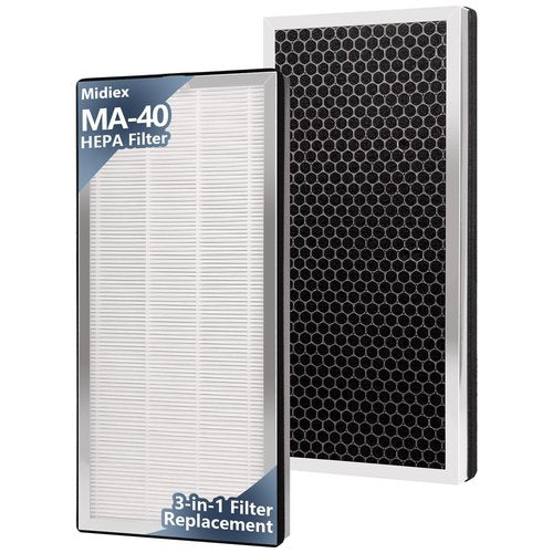 MA-40 Replacement Filter Compatible with Medify MA-40 Air Purifier, 3-in-1 High-Efficiency HEPA and Activated Carbon Pre-Filter for MA40 MA40W MA40B Air Filter Replace, 2 Pack