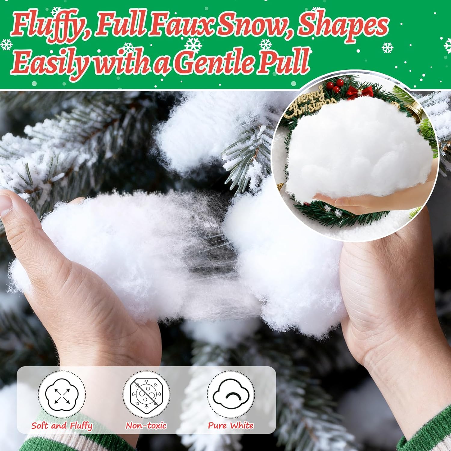 Regine Switzerland 32 OZ Fluffy Artificial Snow - Perfect for Christmas Village Displays & Crafts
