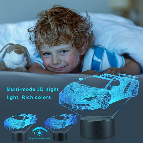 FlyonSea Race Car Gifts,Car Lamp Party Supplies 7 Color Changing Nightlight with Touch and Remote Control（Timer,Cars Light Birthday Christmas Gift
