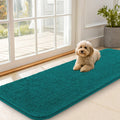 OLANLY Dog Door Mat - Absorbent Non-Slip Washable Doormat for Muddy Paws | 59x20, Quick Dry Chenille, Lake Blue