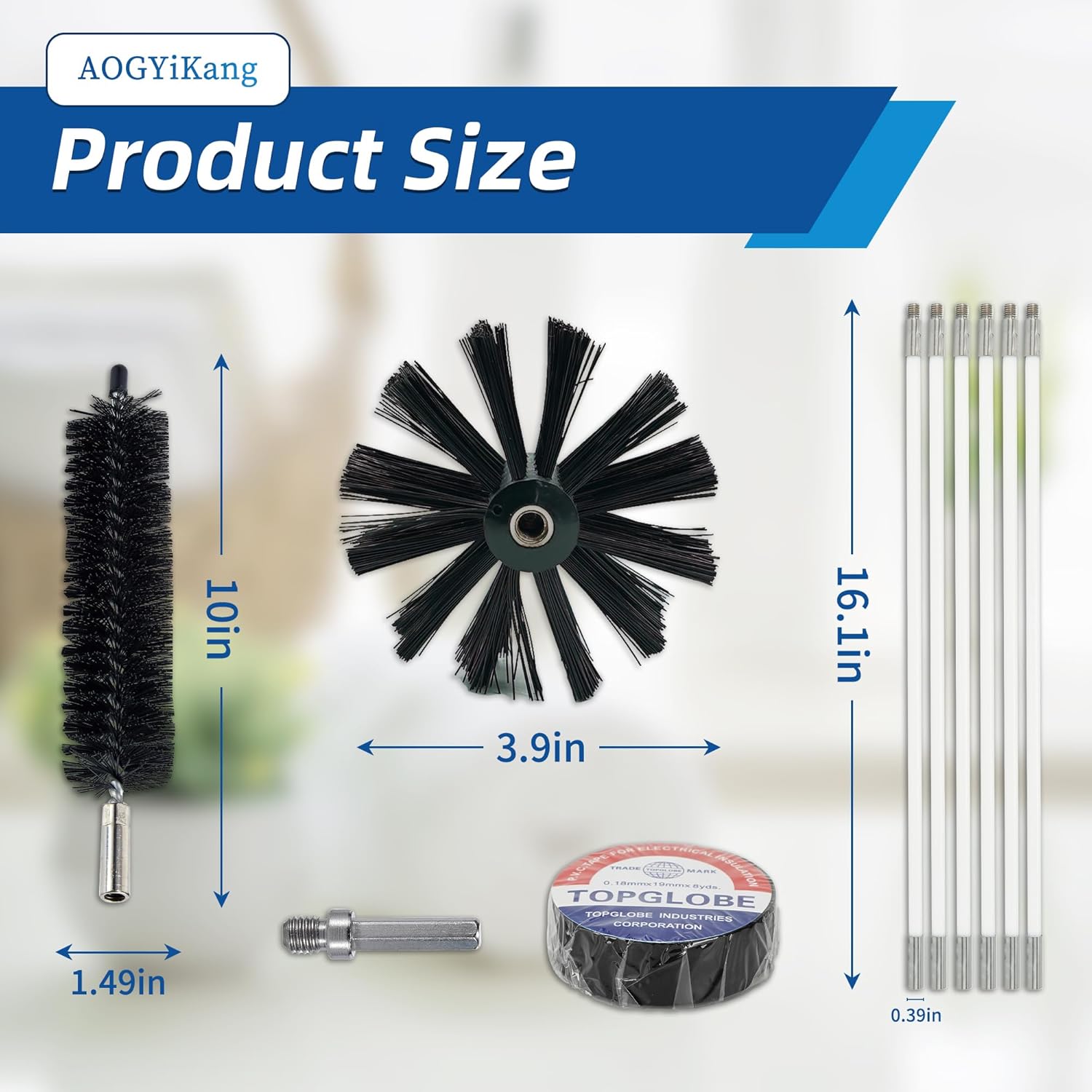Skiennix Dryer Vent Cleaning Brush Kit - 15 Feet Flexible Nylon Rod for Lint, Chimneys & Ducts