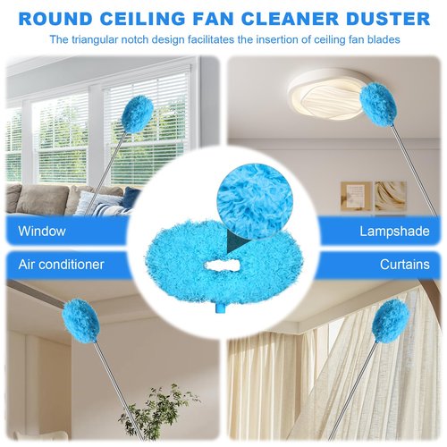 Storystore Ceiling Fan Cleaner Duster - Adjustable Duster with Extension Pole,Dusters for Cleaning Fan Blade, Walls and Cobweb (Blue)
