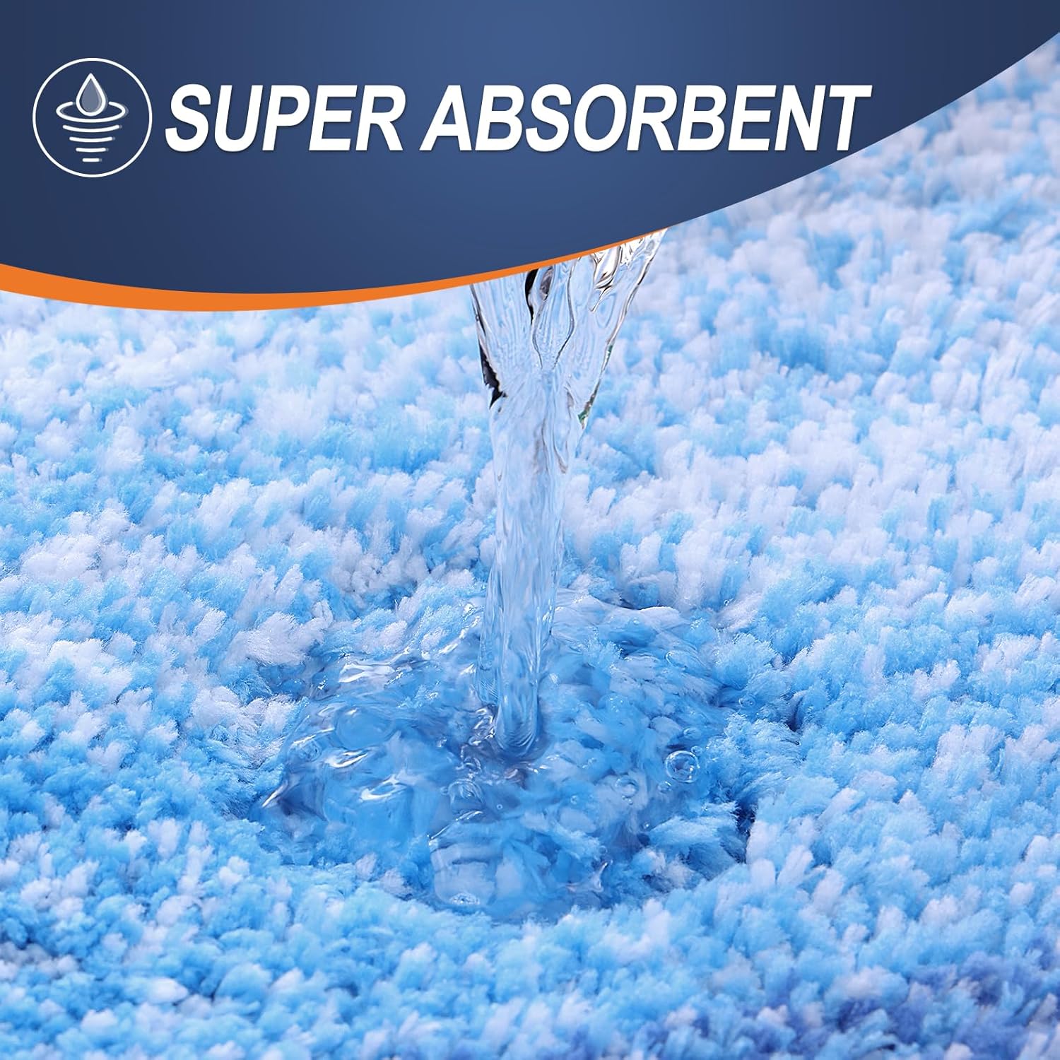 OLANLY Bathroom Runner Rug - Extra Soft, Absorbent Microfiber | Quick Dry, Washable, 45x27, Light Royal Blue