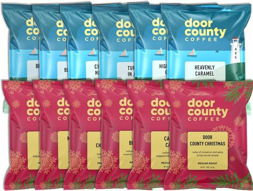 12 Days of Coffee Advent Calendar - 12 Unique Flavored Ground Coffee Bags - Perfect Holiday Gift