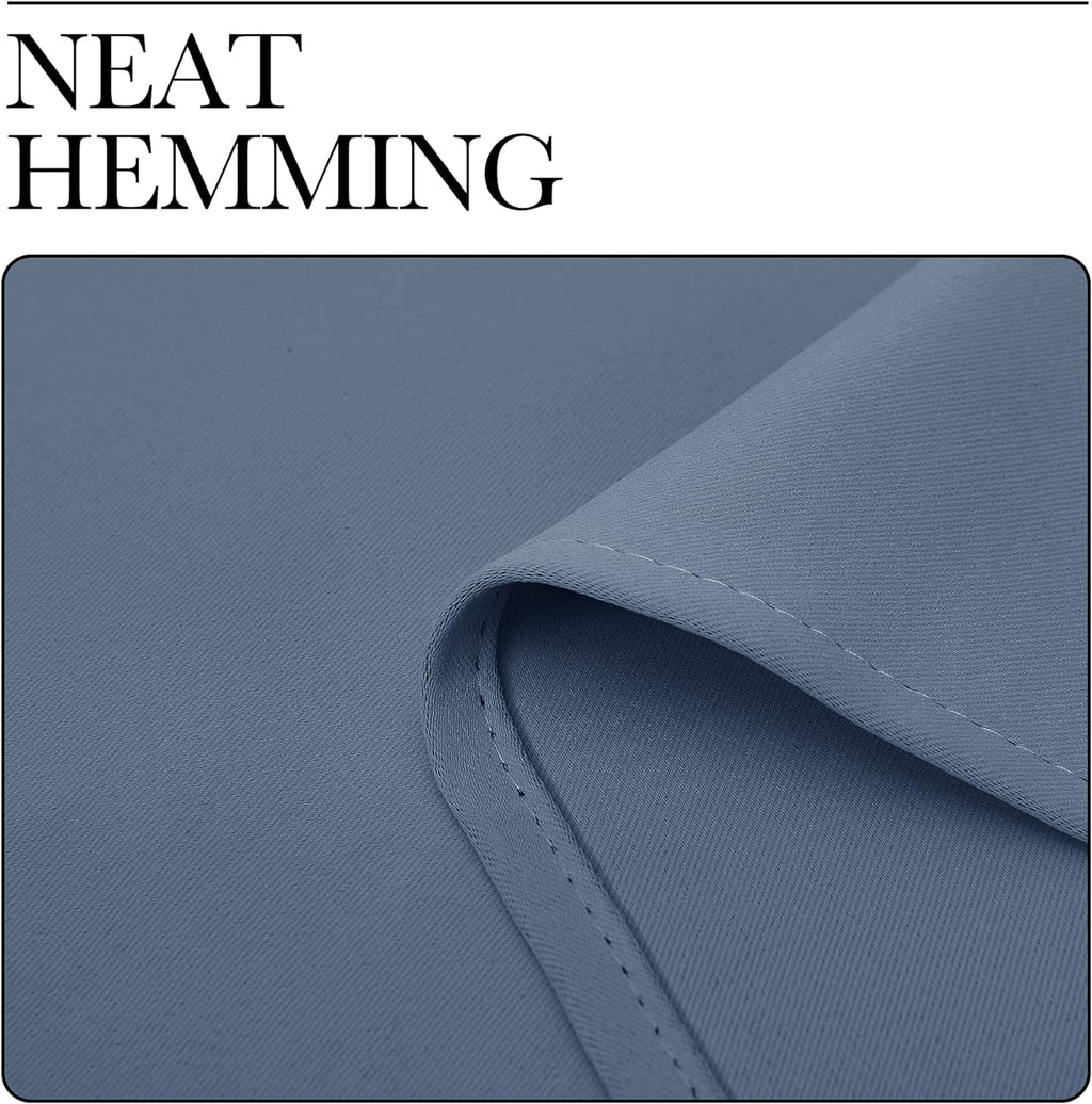NICETOWN Room Darkening Curtain Panels - Thermal Insulated Blackout Draperies | 108" Length, Stone Blue, 2 Pieces