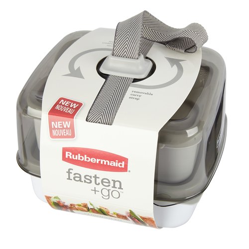 Rubbermaid Fasten + Go Sandwich Kit, Smoke Gray, 3-Piece Set