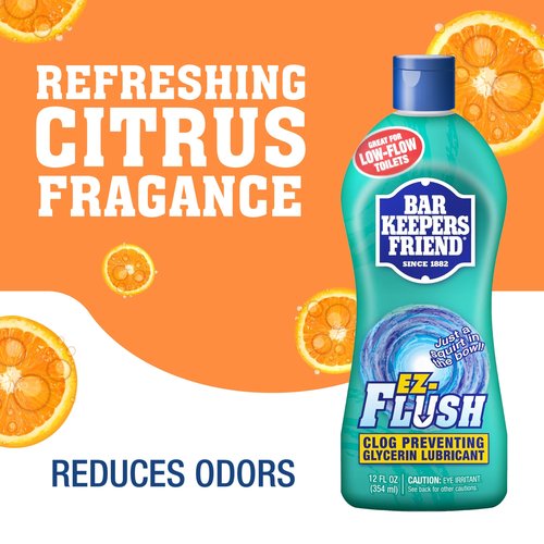 Bar Keepers Friend EZ-Flush Liquid Toilet Flushing Aid (2 x 12 Oz) Helps Prevent Clogging, Odor, Residue in Regular, Low-Flow, Boat & RV Toilets