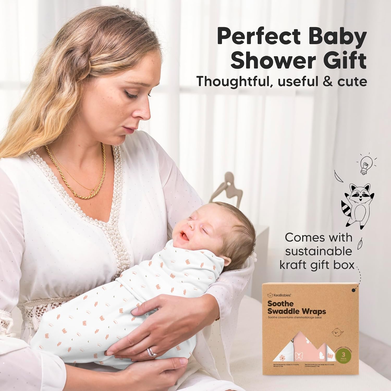 Organic Baby Swaddle Sleep Sacks by [Brand Name] - Soft & Snug Swaddles for Newborns 0-3 Months | Butterflies, XS