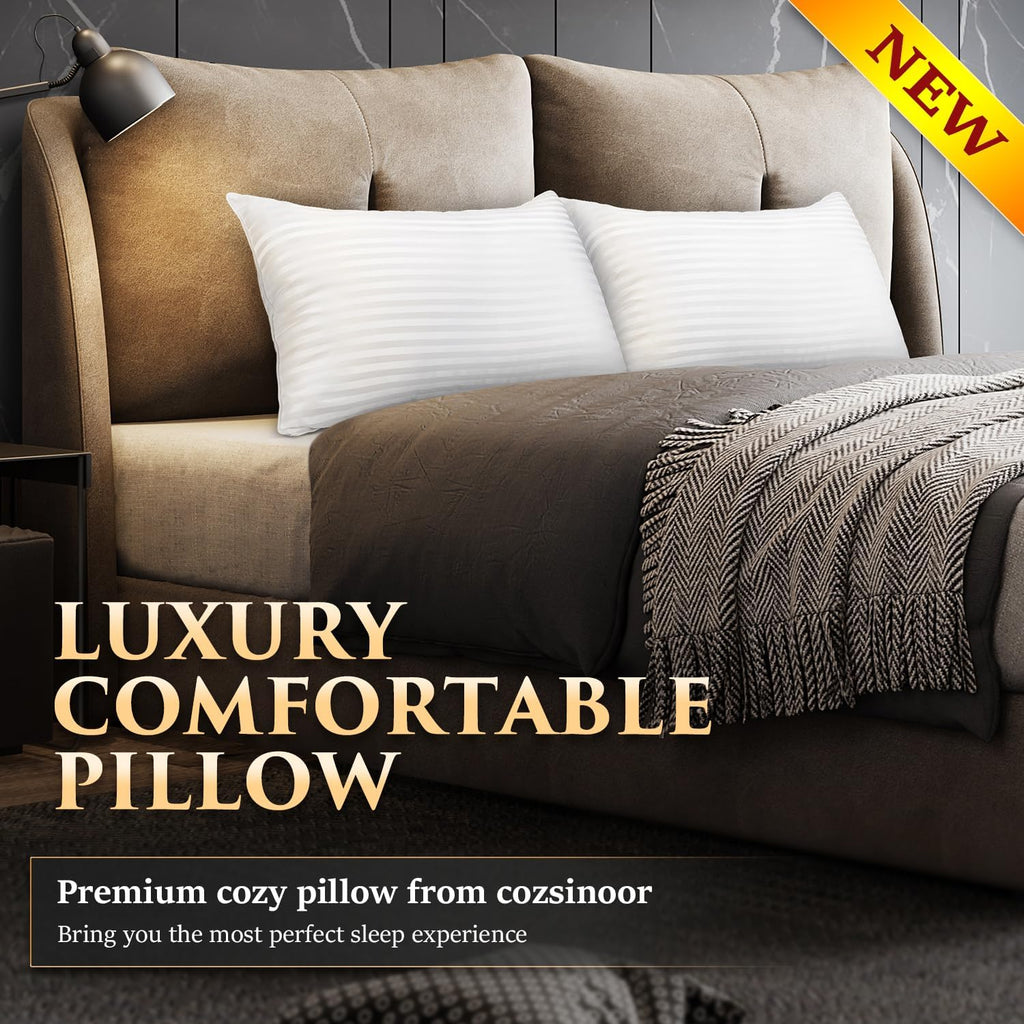 COZSINOOR Bed Pillows for Sleeping - Queen Size Hotel Quality Set of 2 | Breathable Cooling Down Alternative Microfiber for All Sleep Positions