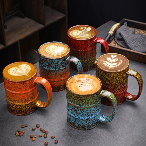 LGQ Coffee Mug,20 Oz Coffee Cups Ceramic Tea Cup Large Coffee Mug for Office and Home - Dishwasher and Microwave Safe Novelty Coffee Mugs, 1pcs. (multicolour-4pcs)