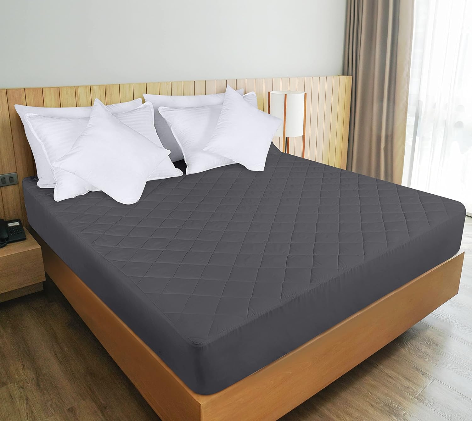 Utopia Bedding Quilted Mattress Pad - Twin Size Deep Pocket Protector | Machine Washable Grey