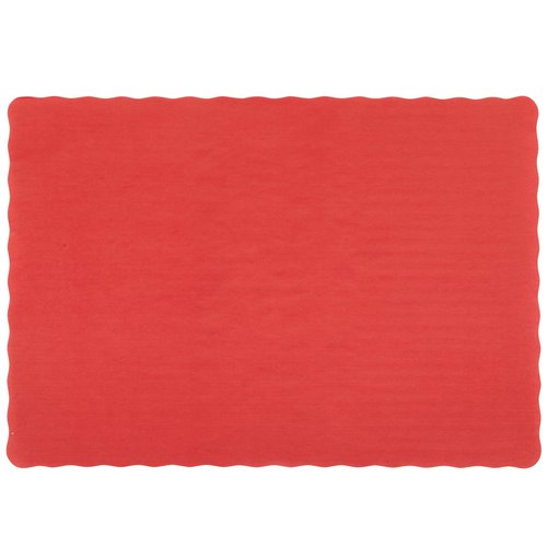 Red Colored Paper Placemat with Scalloped Edge - 1000/Case 10" x 14"