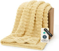 Bedsure GentleSoft Fleece Throw Blanket - Super Soft Custard Yellow Cozy Blanket, 50x60 Inches