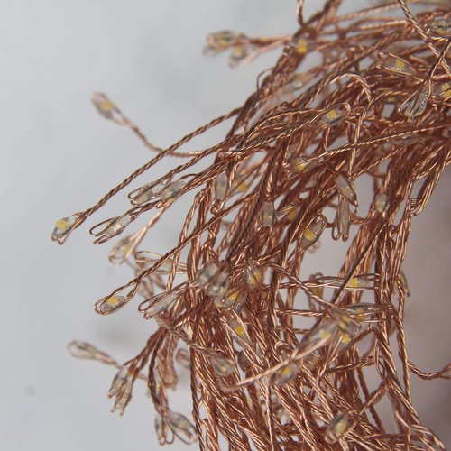 Qbis Warm White Cluster Lights on Thin Copper Wire, 200 Micro LED USB Plug in Christmas Fairy Lights, Timer, Multi Function, Memory, Brightness, Firecracker Light, Awesome bedroom or dorm lighting