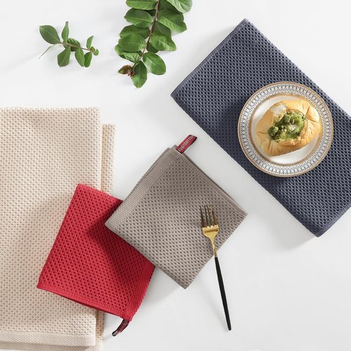 Homaxy Kitchen Towels Set - Ultra Soft 100% Cotton Dishcloths | 8-Piece Assortment in Mixed Colors, 12x12 & 13x28 Inches