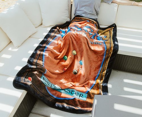 Surreal Entertainment Magic: The Gathering Black Lotus Card Double-Sided Fleece Throw Blanket for Sofa, Bed | 45 x 60 Inches