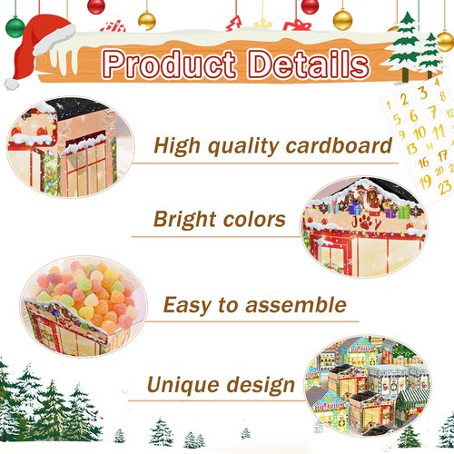 FALIZIFU Empty Advent Calendars to Fill, DIY Christmas Store Themed Fillable Advent Calendar Boxes 24 Days Christmas Countdown Calendar for Kids Adults 2025 Calendars Gift Boxes