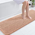 OLANLY Bathroom Runner Rugs - Extra Soft Chenille Bath Mat | Quick-Dry, Machine Washable, 59x20, Peach