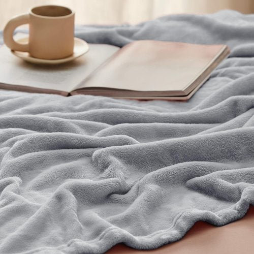 Bedsure GentleSoft Fleece Blanket - King Size Light Grey Plush Microfiber, 108x90 Inches Cozy Luxury