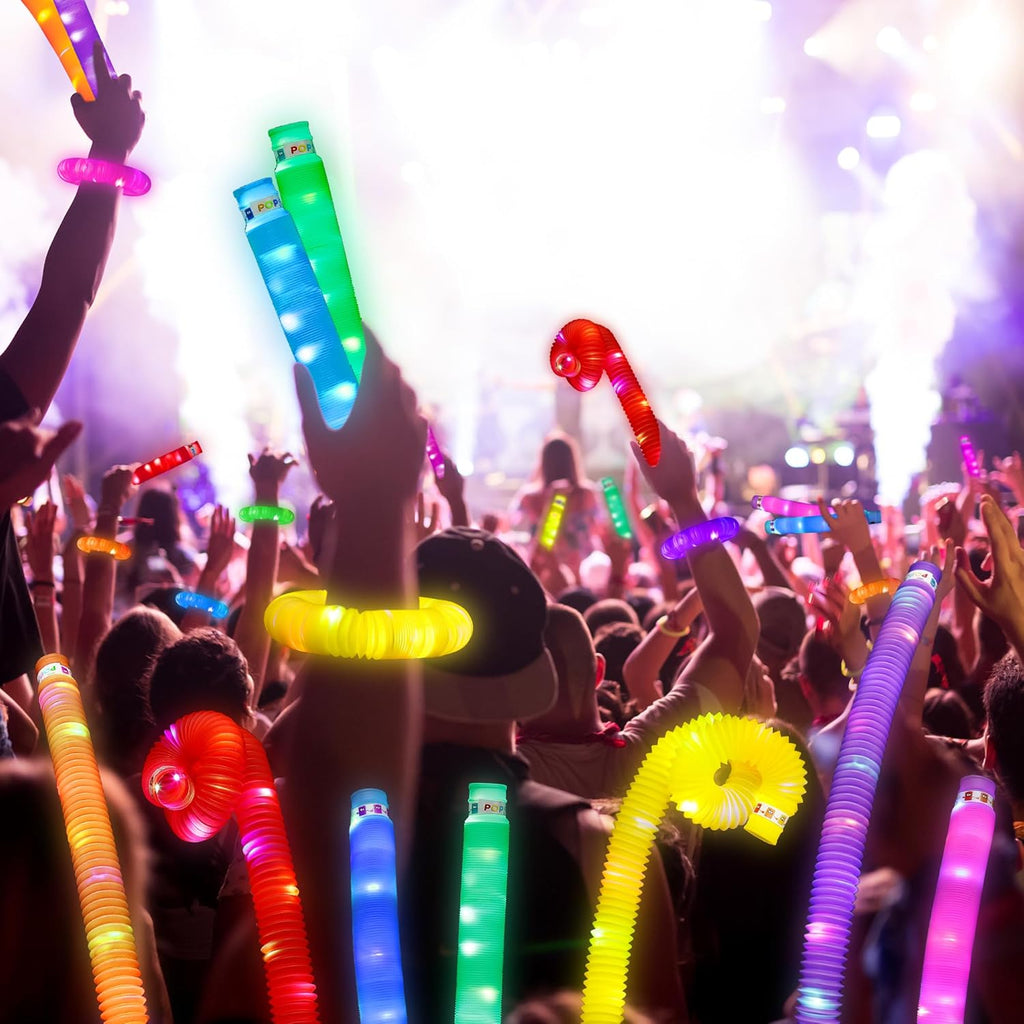 UrChoice Glow Sticks - 8PCS LED Pop Tubes Party Favors | Colorful Necklaces & Bracelets for Imaginative Play