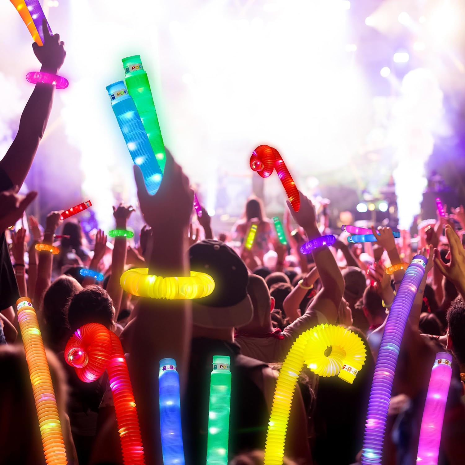 UrChoice Glow Sticks - 8PCS LED Pop Tubes Party Favors | Colorful Necklaces & Bracelets for Imaginative Play