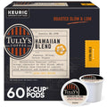 Tully's Coffee Hawaiian Blend K-Cup Pods - Medium Roast, 60 Count (6 Packs of 10)