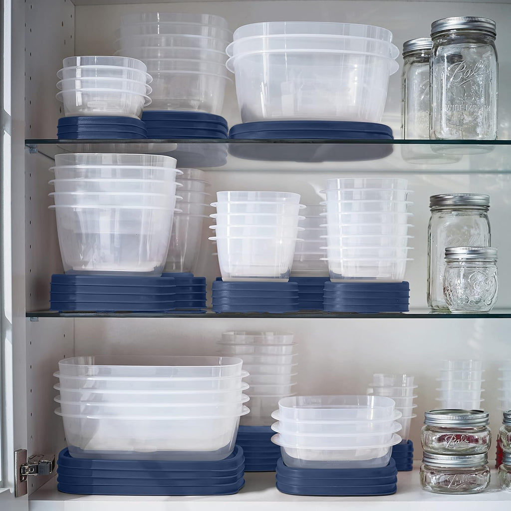 Rubbermaid EasyFindLids Food Storage Containers - Special-Edition Insignia Blue, 42 Pieces